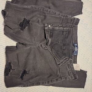 Distressed Dark Gray Jeans
